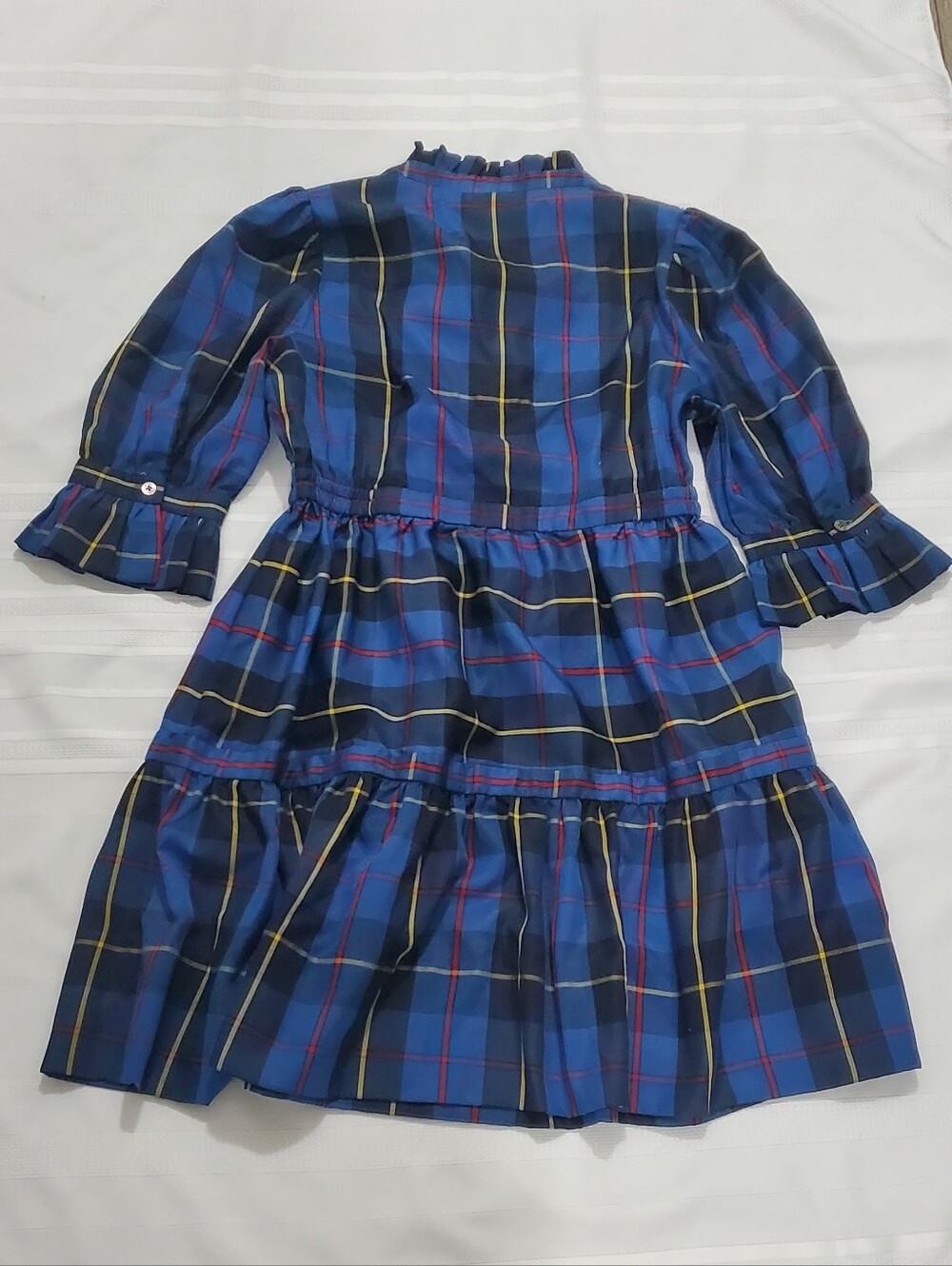 GRETCHEN SCOTT Teardrop Dress- Plaidly Cooper In Navy - Picture 7 of 10